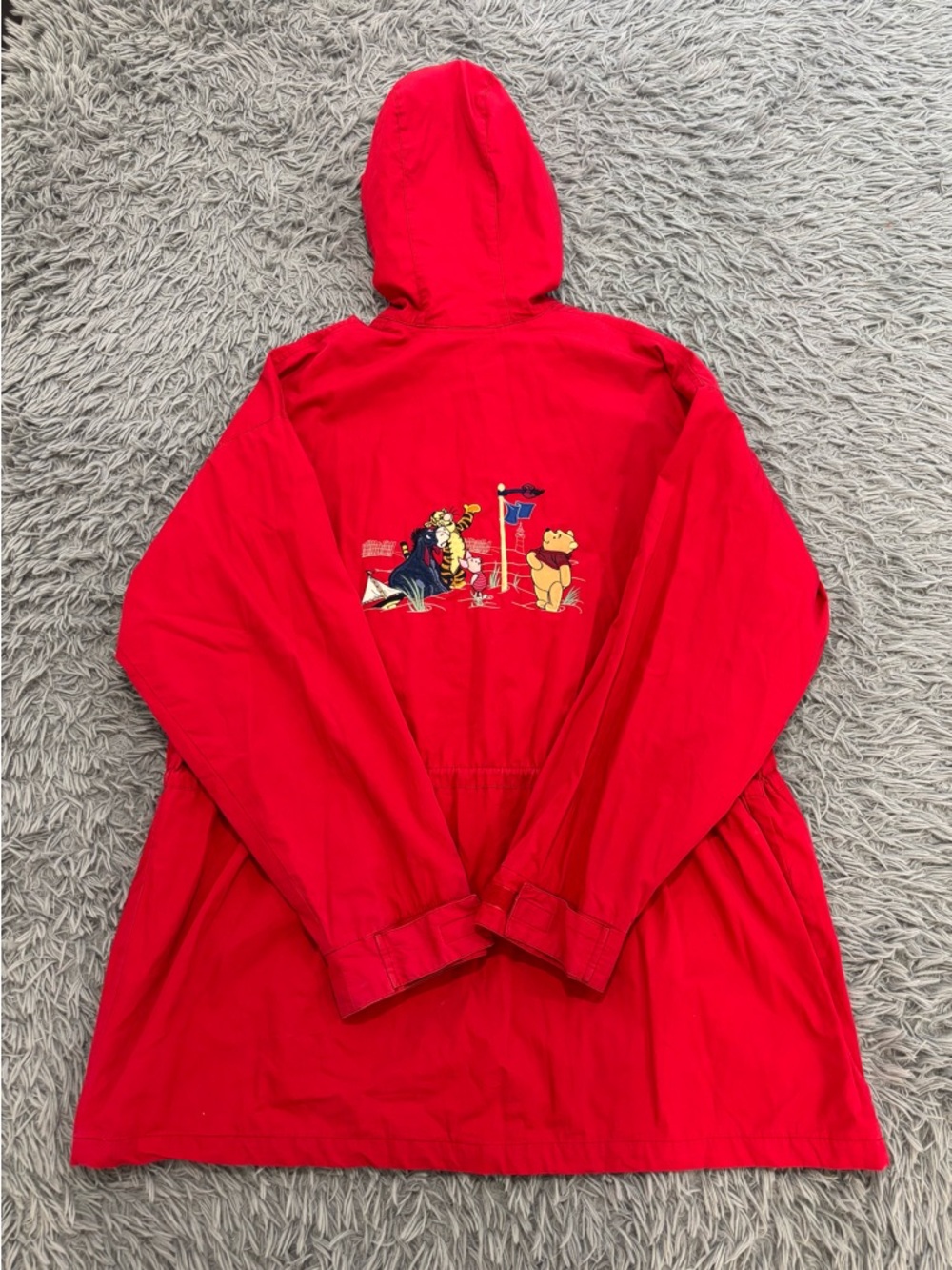 Vintage Disney Parks Winnie The Pooh Misty Cove Red Parka Raincoat Unisex Y2K